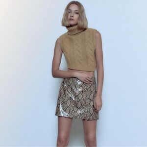 ZARA Snake Print Mini Skirt